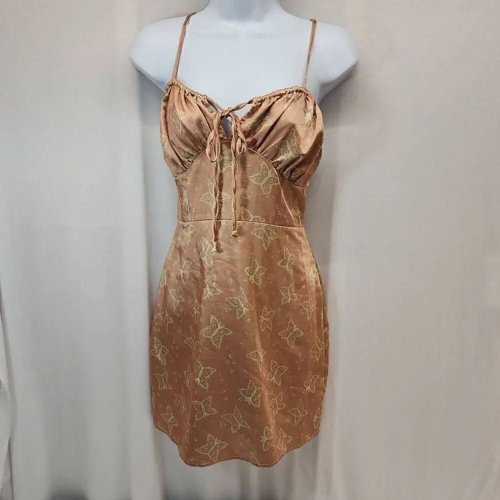 Pacsun LA Hearts Size M Butterfly Dress- Spaghetti Straps Mini Y2k